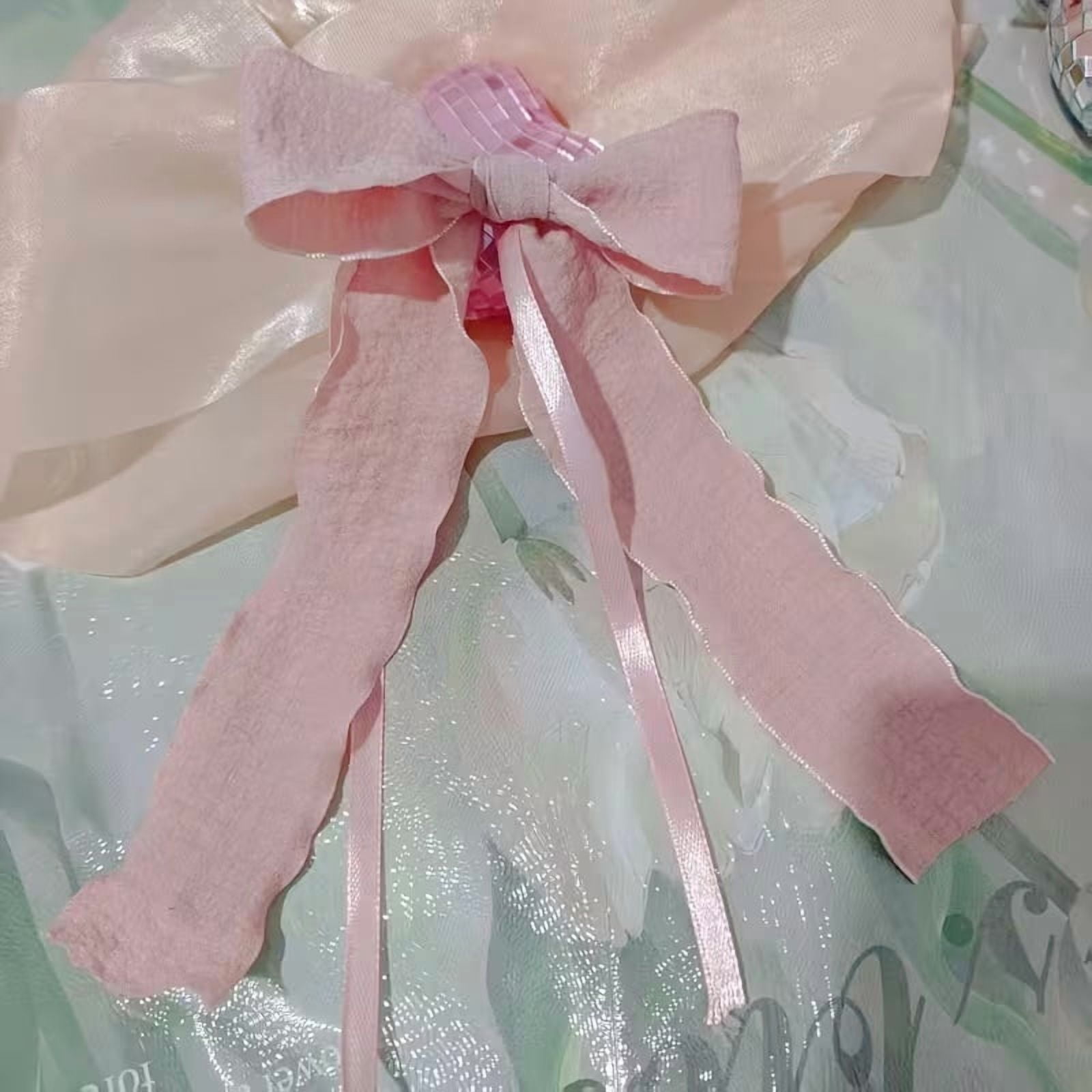 10pcs Handmade Gentle Color Ruffled Ribbon Bows for Gift Wrapping, DIY ...