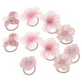 10pcs Handmade Girls Hair Accessories Adorable Flower Hair Ties Elastic