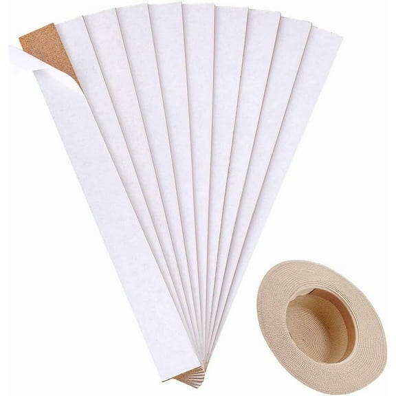 10pcs Hat Size Reducer 9.8 x 1 Inch Self Adhesive Cork Sheet for Adjusting Hat Size Hats Spacers Cowboy Hats Sizing Tape Cork Strips for Men Furniture Home Dector BurlyWood
