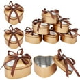 thumbnail image 1 of 10pcs Heart Shape Iron Candy Box Gold Empty Heart Tin Boxes Metal Chocolate Boxes with Bowknot for Valentine's Day Bridesmaid Proposal Wedding Birthday Present - 2.8x2.9x1.8 inch 10sets DIY, 1 of 6