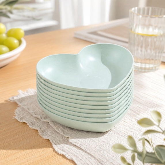 10pcs Heart Shaped Dinner Plates Dinnerware Dishes Set 6.1 Inch Food Plate Saucers Tray Fruits Snack Bowls