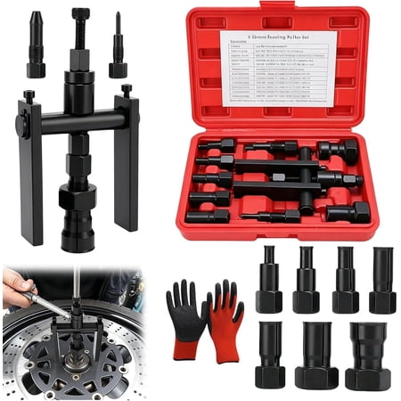 10pcs Heavy Duty Blind Hole Bearing Puller Tool Set, 8-25mm Motorcycle Inner Extractor Kit with Portable Storage Case, Inner Insert Bearing Removal Tool for Bearing Removal (1pc)