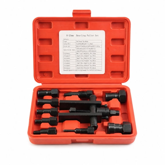 10pcs Heavy Duty Blind Hole Bearing Puller Tool Set, Internal Bearing Extractor Kit with Two-Jawed Puller Expandable Collets for Motorcycle Auto Bicycle Repair