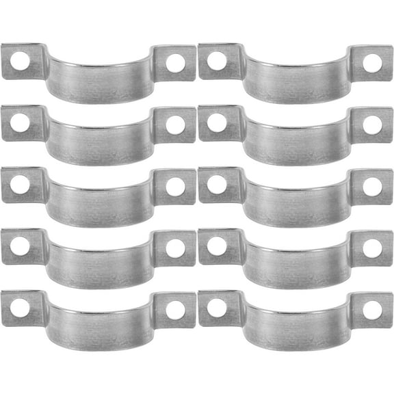 10pcs Heavy Duty Galvanized Pipe Clamp U-Shaped Bracket For Wall Mounting Round Tube Strap Clamp For Water Pipe And Cable Fixing