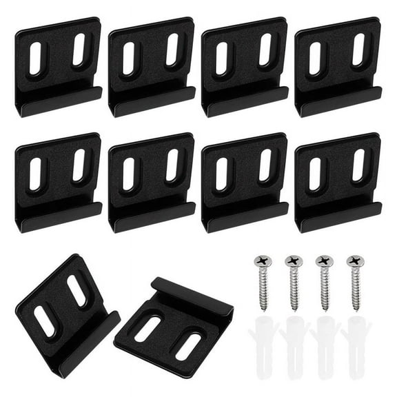 10pcs Heavy Duty Mirror Hanging Kit, Heavy Mirror Mounting Hardware Mirror Clips for Wall Mounting, Double Hole Black
