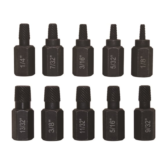 10pcs Heavy-Duty Screw Extractor Set Screw and Bolt Extractor Set for Removing Broken Screws, Bolts, Studs, Fittings,