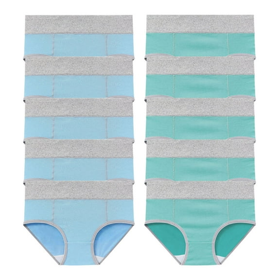 10pcs Heavy Flow High Cotton Period Underwear for Women, Reusable Leakproof Panties Postpartum Menstrual Hipster Briefs