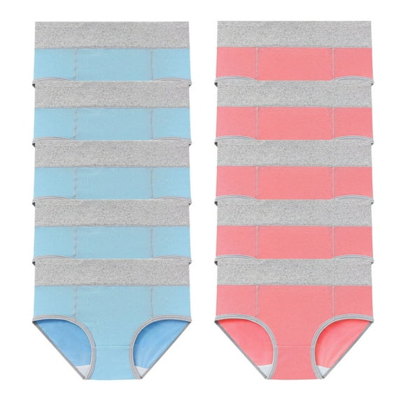 10pcs Heavy Flow High Cotton Period Underwear for Women, Reusable Leakproof Panties Postpartum Menstrual Hipster Briefs