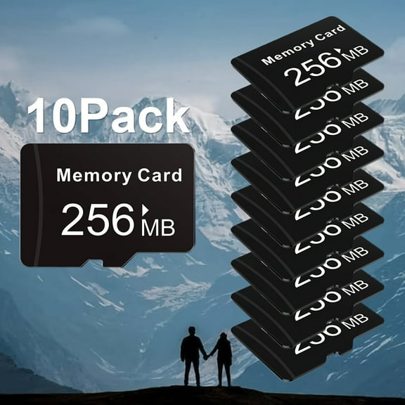 10pcs High-Speed Micro SD Cards TF Memory Cards For Smartphone, Tablet, Camera, PC, Car Audio, Game Console - Durable & Reliable Multi-Device Storage With SD Adapter 256MB