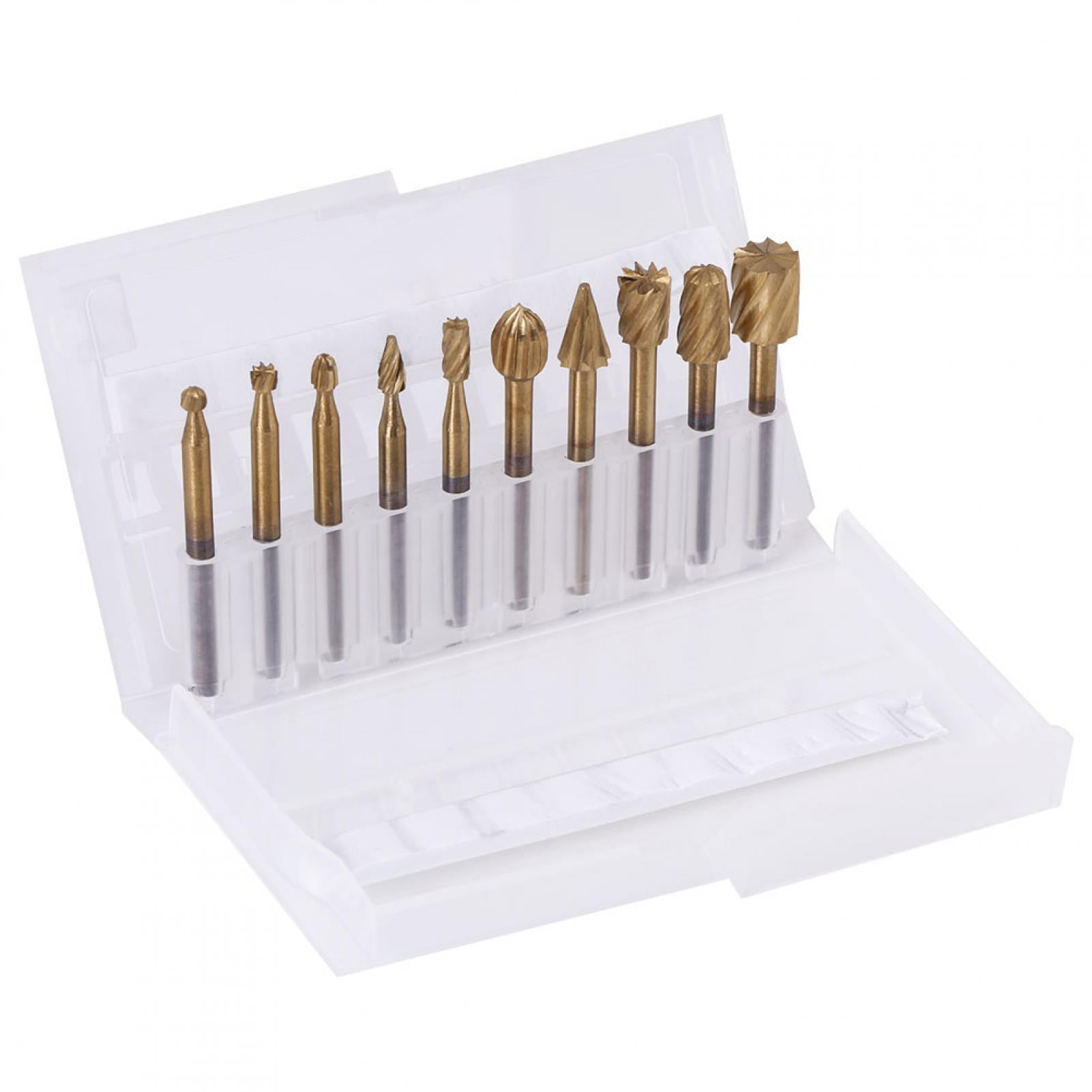 10pcs High-Speed Steel Rotary Burrs Set for Detailed Woodworking and Carving - Durable, Versatile Tools for Crafting, Shaping, and Deburring Soft Materials