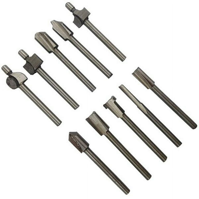 10pcs High speed Steel Router Bits 1 8 Inch for Foredom Rotary Tool Silver