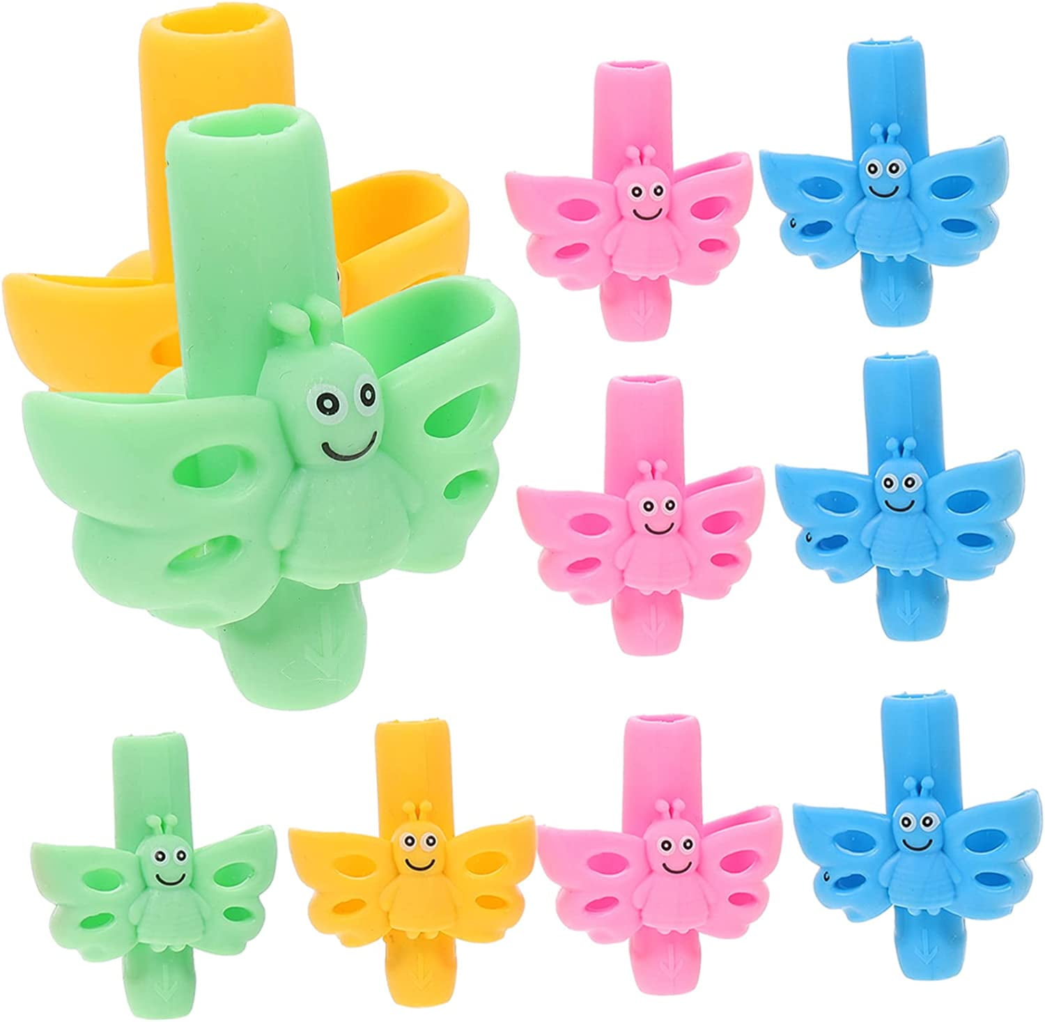 10pcs Holders Grip Ids Correction Random Training Tools Writing Posture Pencils Special Correcting Students Trainers Preschoolers Silicone Holder Practical Tool Pencil Ergonomic