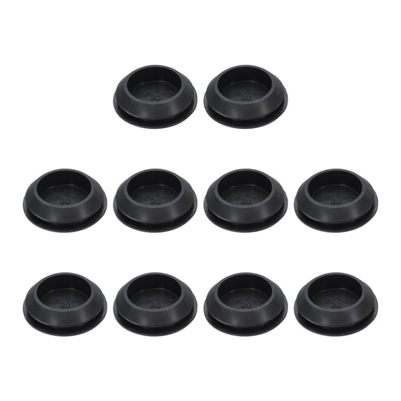 10pcs Hole Plug 1-3/8 Inch (35mm) Button Plugs Fit for 30mm Hole, Snap in Locking Hole Tube Plug Gel, Black