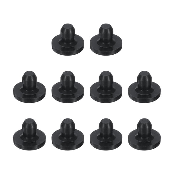 10pcs Hole Plug 1/8 Inch (3mm) Button Plugs Fit for 3mm Hole, Snap in Locking Hole Tube Plug Gel, Black