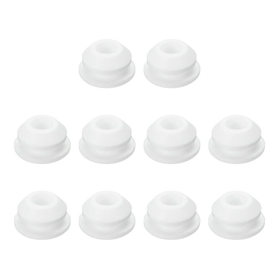 10pcs Hole Plug 3/8 Inch (10mm) Button Plugs Fit for 6.5mm Hole, Snap in Locking Hole Tube Plug Gel, White