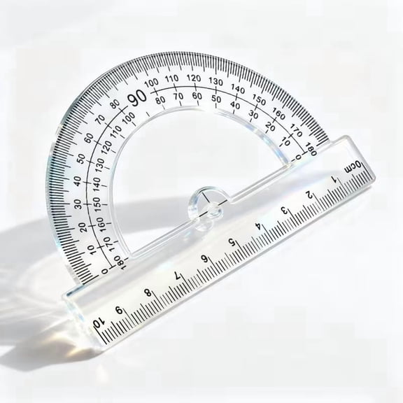 10pcs Hollow Protractor Set  Clear Plastic Angle Measurement Tool for Geometry, Drafting & Design Projects, 0-180 Scale, Lightweight & Portable
