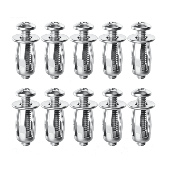 10pcs Hollow Wall Anchors for Thin Walls Heavy Duty for Aluminium Cladding, Steel Pipe, Iron Sheet, Plastic Sheet, M8 x 1.18"