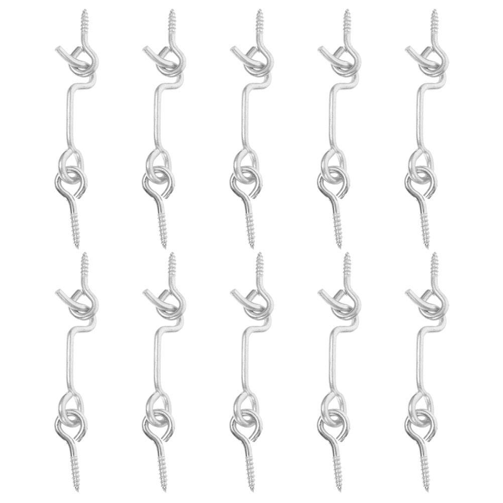 10pcs Hook And Eye Latches Door Eye Latches Cabin Hooks Carbon Steel