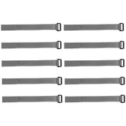 10pcs Hook and Loop Straps 3/4-inch x 10-inch Securing Straps Reusable Fastening Cable Tie Gray