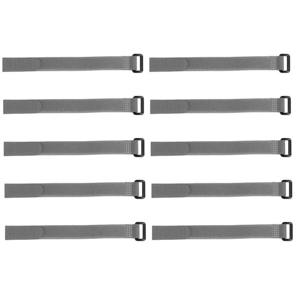 10pcs Hook and Loop Straps 3/4-inch x 18-inch Securing Straps Reusable Fastening Cable Tie (Gray)