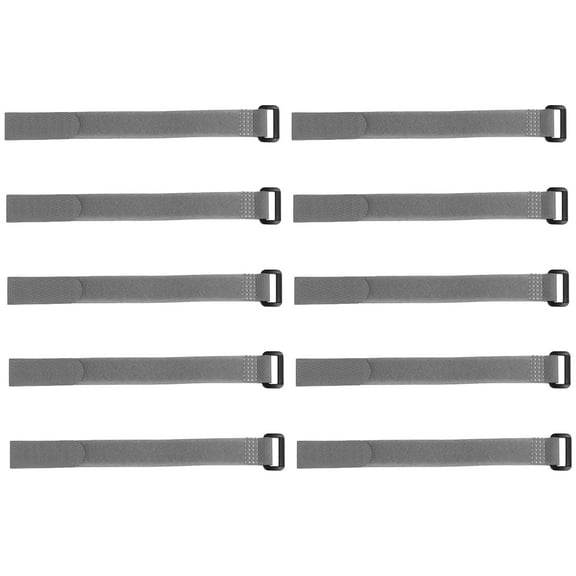 10pcs Hook and Loop Straps 3/4-inch x 18-inch Securing Straps Reusable Fastening Cable Tie (Gray)