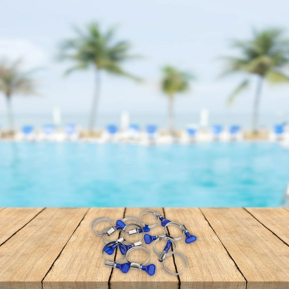 10pcs Hose Clamps Adjustable 25-40mm Stainless Steel Non-slip Grooves Clamps With Wing For Pools Washing Machines Gardens