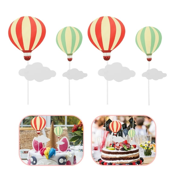 ETEREAUTY 10Pairs Hot Air Balloon Decorations Assorted Color Cake Topper For Baby Shower