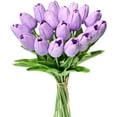 thumbnail image 1 of 10pcs Hot Pink Artificial Tulip Silk Fake Flowers Fuchsia Flowers 13.5" for Mother's Day Easter Valentine’s Day Gifts in Bulk Home Kitchen Wedding Decorations, 1 of 5