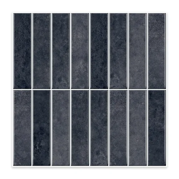 10pcs Industrial 3D Self-Adhesive Wall Tiles 12x12 Inch Slate Gray Waterproof Backsplash for Kitchen, Basement, Office & Laundry Room