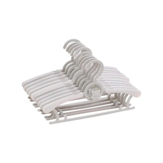 10pcs Infant Coat Hangers, Adjustable Non-Slip Nursery Hangers for Baby Clothes, Toddler Pants and Dresses, Space-Saving Clothes Organizers for Kids