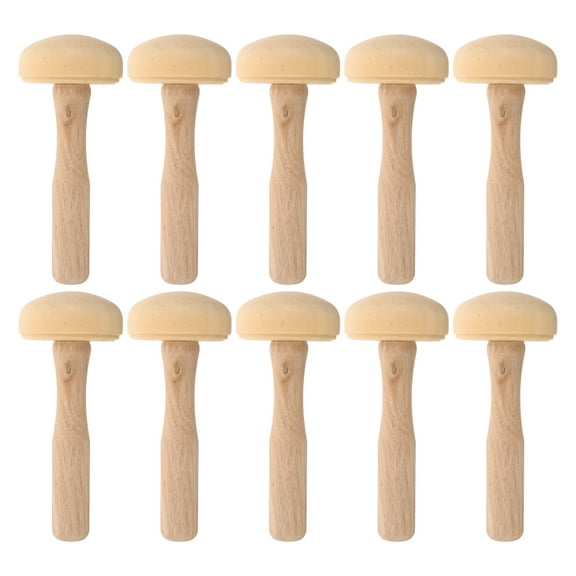 STRANDCHIC 10Pcs Ivory Wooden Ink Rubbing Roller Durable Printmaking Tool for Painting Craft Decoration