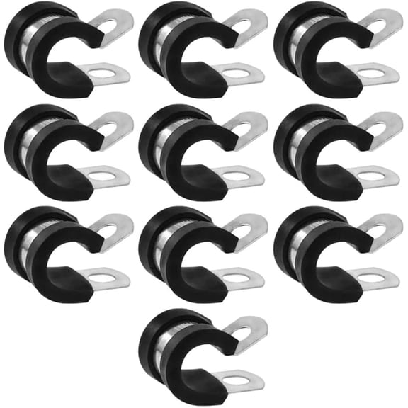10pcs Insulated Strips Fastener Practical Wire Power or Home Cushioned Cable Tube Assortment R Clips Clamp Clamp- Professional Metal Clamps Cushion Steel Holder Installation, M20
