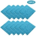 thumbnail image 1 of 10pcs Interlocking Carpet Shaggy Soft EVA Foam Mats Fluffy Rugs Protective Floor Tiles Exercise Play Mats for Children Kids Room Home Parlor Bedroom, 11.8"*11.8" Blue, 1 of 4
