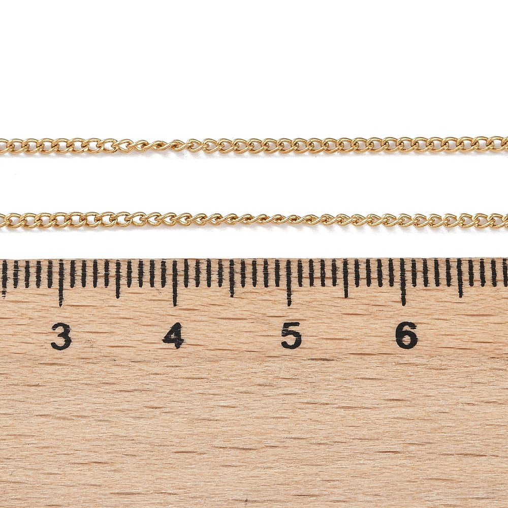 LZD 304 Stainless Steel Chain Necklace With Gold Cross Pendant - Lobster Clasp, Ion Plated Gold