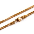 thumbnail image 1 of 10pcs Ion Plating(IP) 304 Stainless Steel Rope Chain Necklaces Golden 19.7 inch(50cm) 2.2mm, 1 of 2