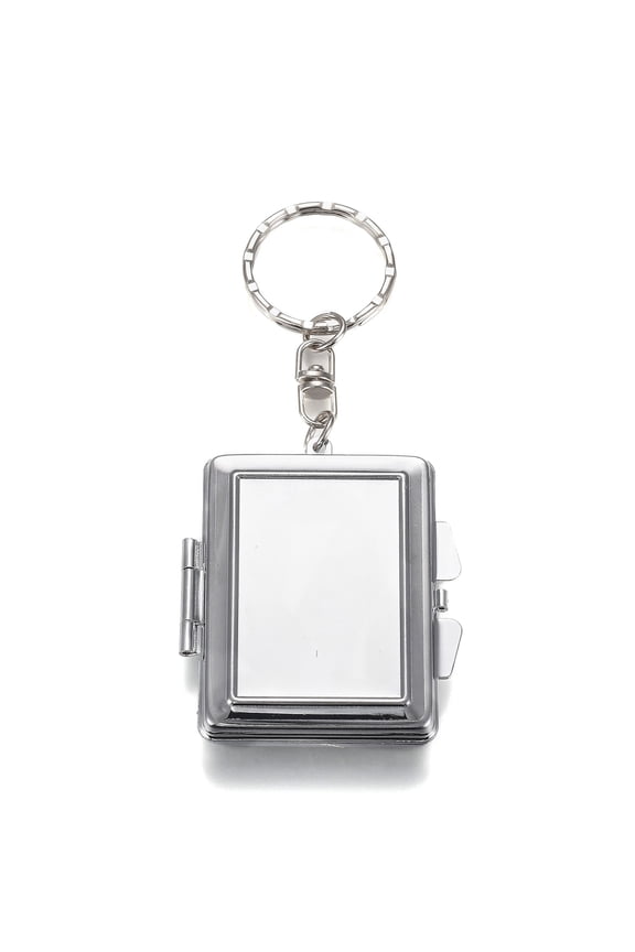 10pcs Iron Folding Mirror Keychain Travel Portable Compact Pocket Mirror Blank Base for UV Resin Craft Rectangle 9.7cm