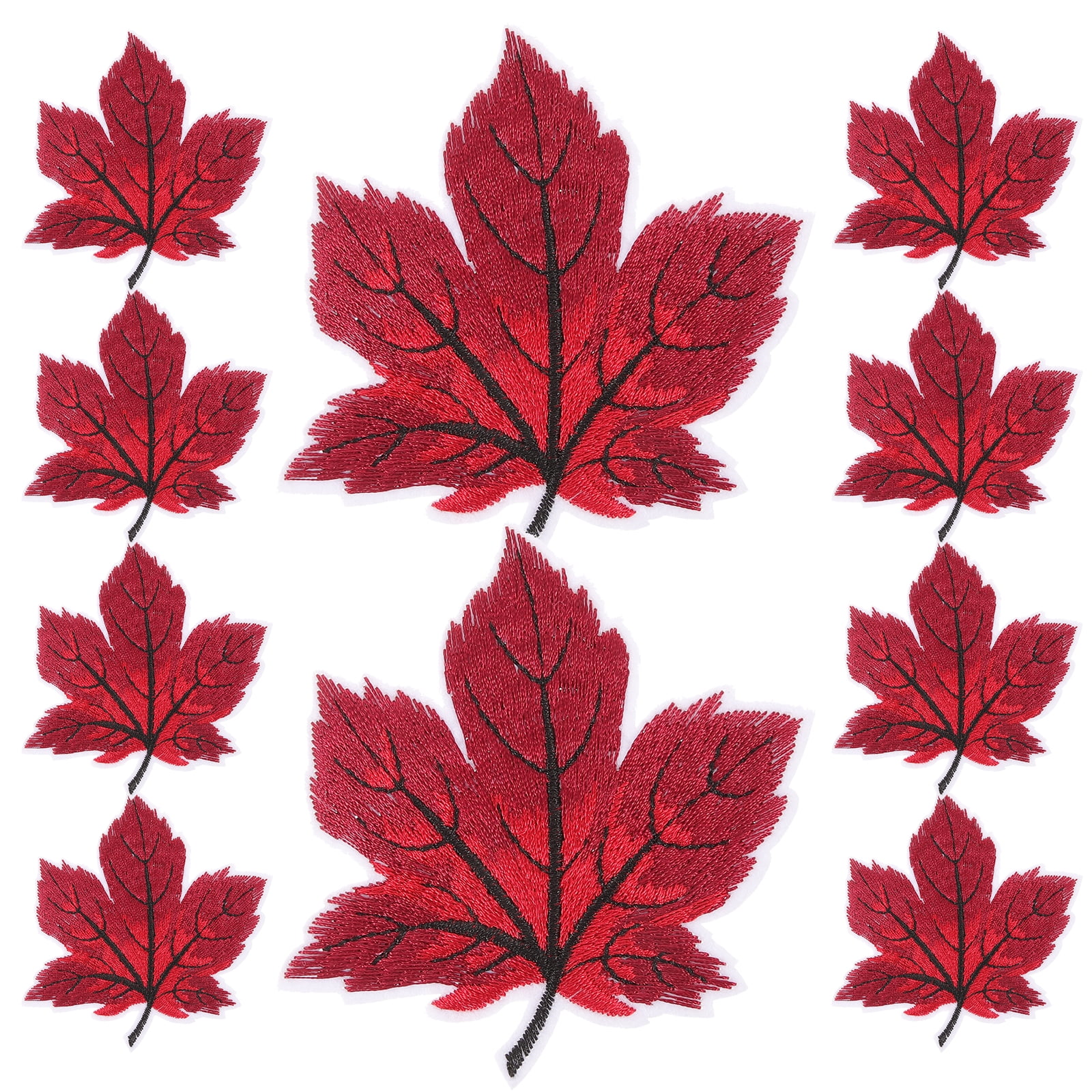 10pcs Iron On Patches Maple Leaf Embroidered Appliques Maple Leaf ...