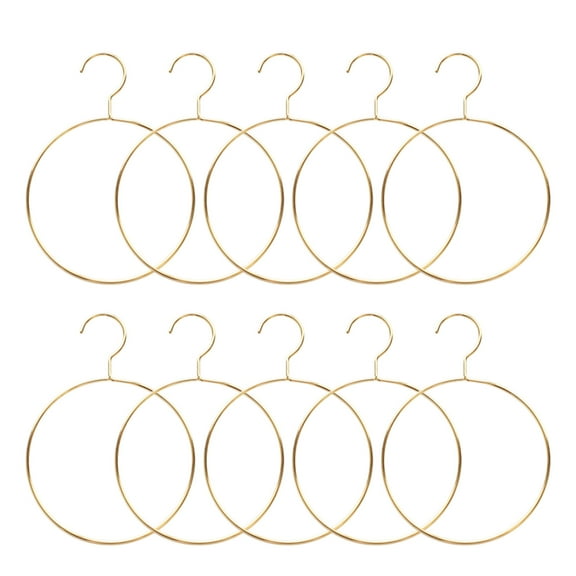 10pcs Iron Round Scarf Ring Hanger Belt Rack Non-Slip Tie Hanging Hooks Holder
