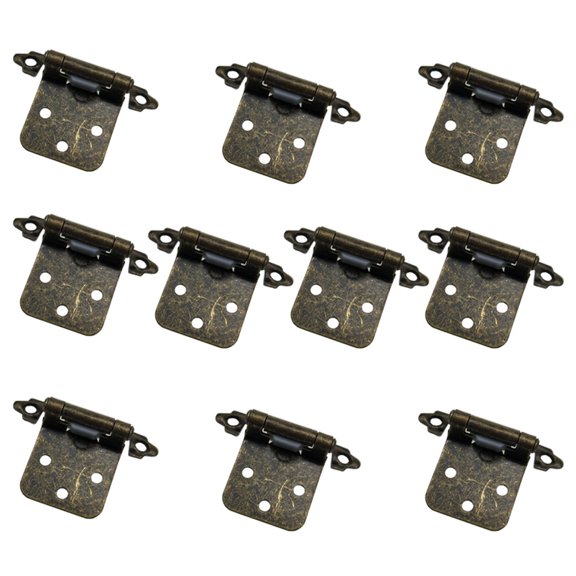 10pcs Self-closing Iron Hinges for Door Use with Smooth Action and Included Screws Coffee Color