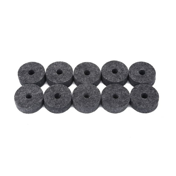 10pcs Jazz Drum Felt Pads, Black Felts Washers Pads Drum Felts Replacement, Cymbal Stand Replacement for Drum Set Enhance Your Drum Kit Sound and Protect Your Cymbals (Gray)