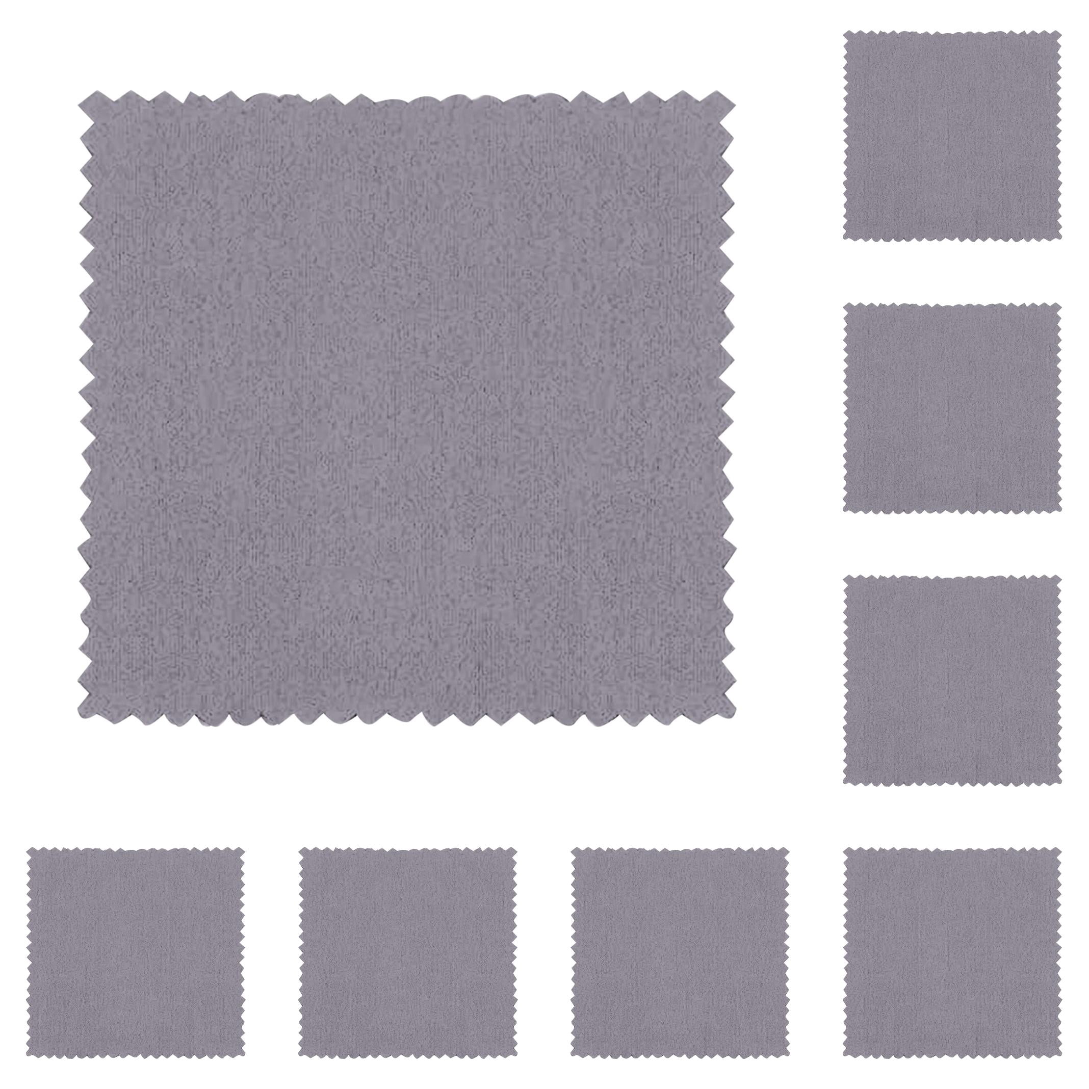 10pcs Jewelry Cleaning Cloth Gray Polishing Cloth for Sterling Silver Gold Platinum Small Polish Cloth 8x8cm