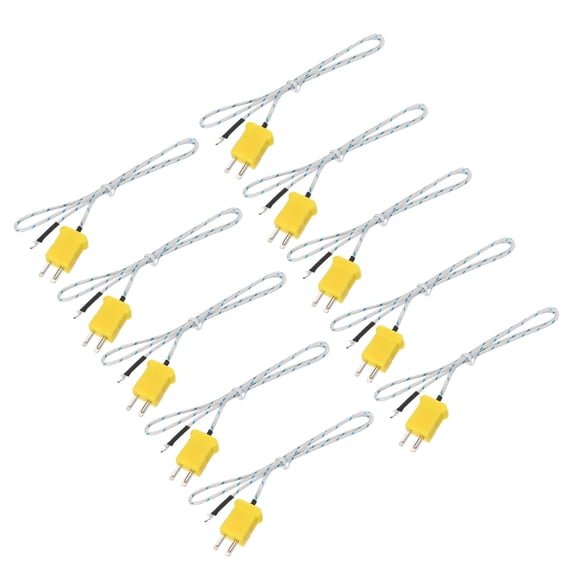 10pcs K Type Thermocouple Mini Connector Temperature Sensor Fiberglass 1.6ft -50 to 400°C(-58 to 752°F)