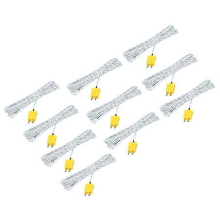10pcs K Type Thermocouple Mini Connector Temperature Sensor Fiberglass 16ft -50 to 400°C(-58 to 752°F)