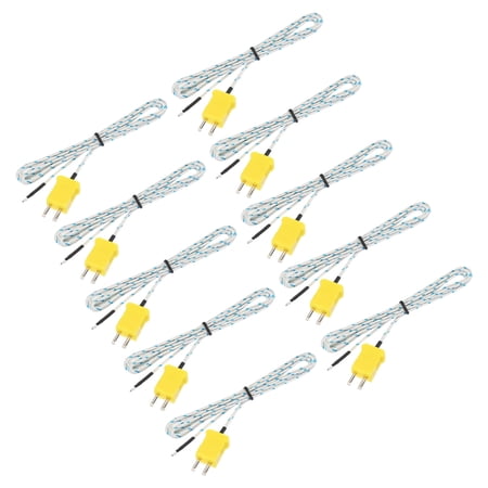 10pcs K Type Thermocouple Mini Connector Temperature Sensor Fiberglass 5ft -50 to 400°C(-58 to 752°F)