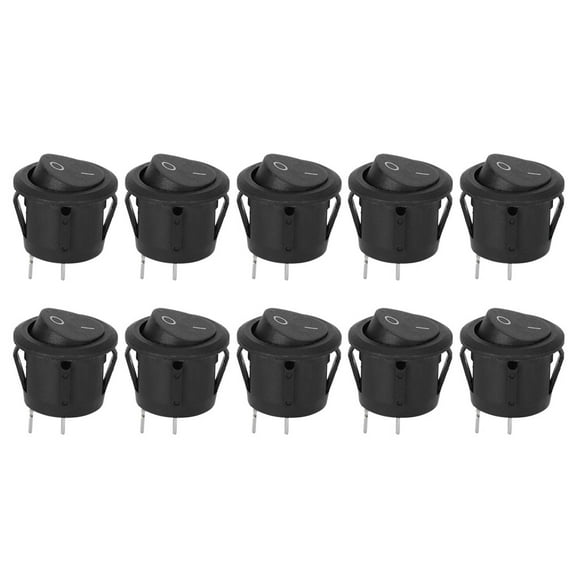 10pcs KCD1 Rocker Switches 2Pin Round Boat OnOff for Household Appliances