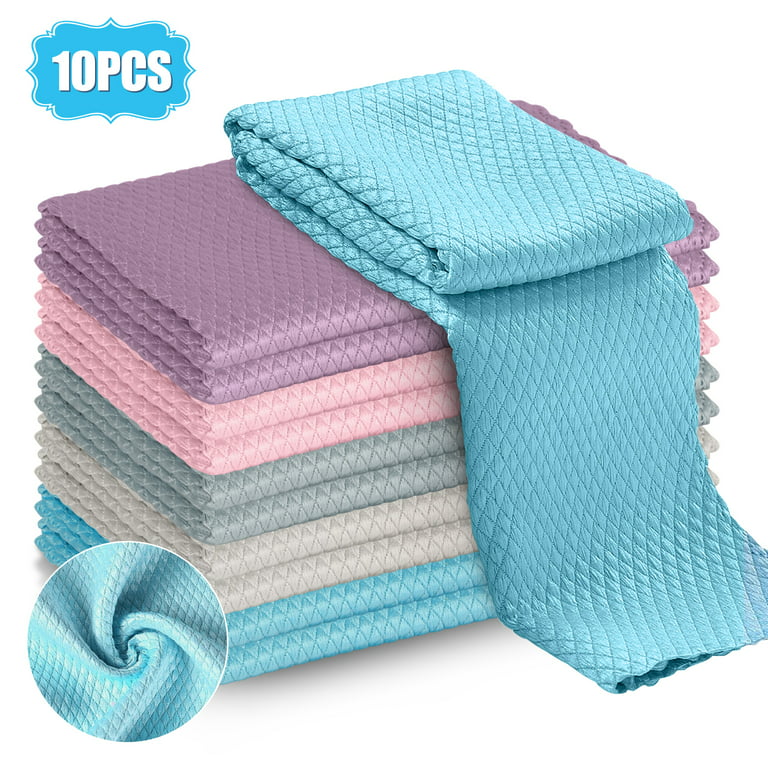 5-10Pcs Absorbent Kitchen Towels Soft Microfiber Cleaning Cloths