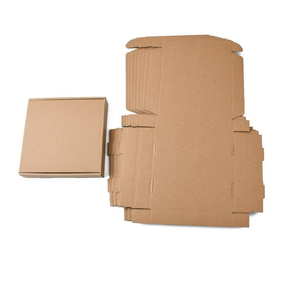 10pcs Kraft Paper Folding box Square Cardboard box Mailing boxes BurlyWood 43x29x0.2cm Finished Product: 17x17x3cm