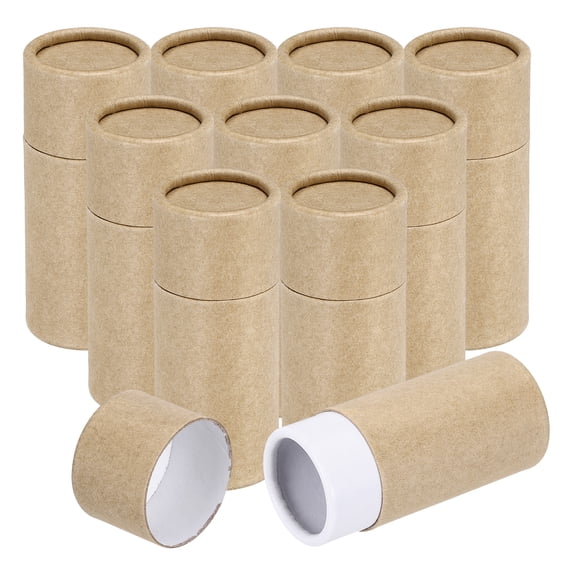 10pcs Kraft Paperboard Tubes, 10ml Empty Round Cardboard Box Gift Packing Box Tube Container for Essential Oil Bottle Packaging Crafts Pencils Tea Caddy Coffee Cosmetic, Brown