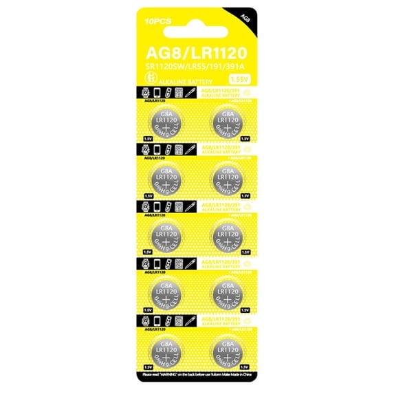 10pcs LR1120 Button Cells Replace AG8/CX191/D381 for Electronics And Device