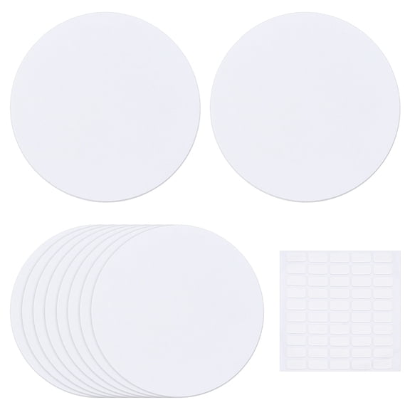 10pcs Lampshade Diffuser 5" Round Wall Plate Covers Plastic Lamp Shades Diffuser White Wall Protector with Double-Sided Adhesive